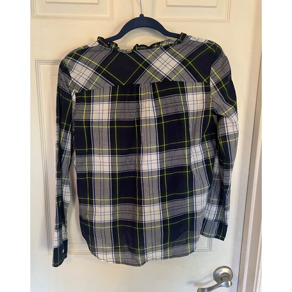 J.Crew Tartan Plaid Long Sleeve Pullover Long Sleeve Blouse Size 4 - Picture 5 of 8